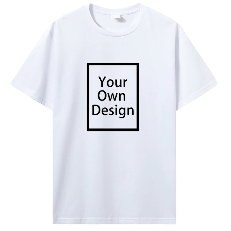 Custom Cotton Customized Print Short Sleeve T Shirt Summer Tops Tees DIY Your Like Photo Or Logo Cotton T-shirt Men Clothing