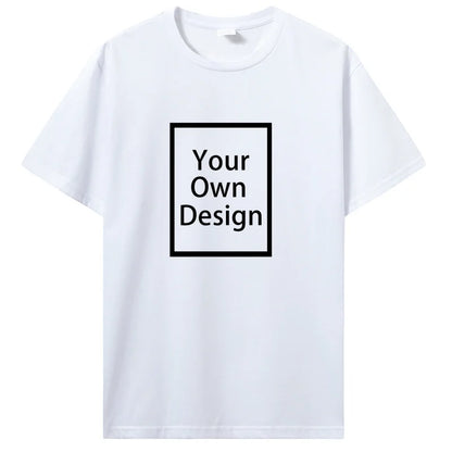Custom Cotton Customized Print Short Sleeve T Shirt Summer Tops Tees DIY Your Like Photo Or Logo Cotton T-shirt Men Clothing