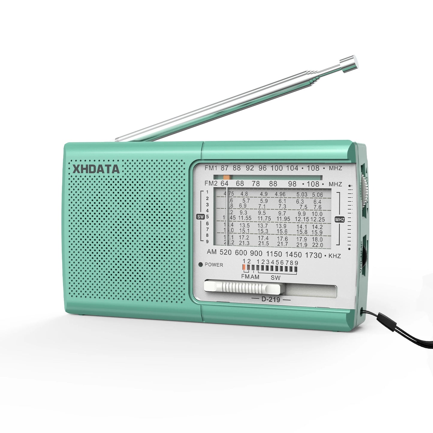 XHDATA D219 Portable Radio AM FM MW Shortwave Worldband Receiver DSP High Sensitivity 1kHz Fine Tuning Radio AA Battery Powered