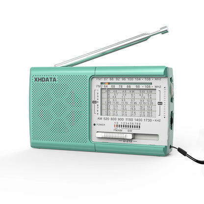 XHDATA D219 Portable Radio AM FM MW Shortwave Worldband Receiver DSP High Sensitivity 1kHz Fine Tuning Radio AA Battery Powered