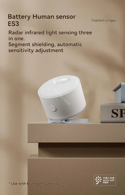 Linptech Smart Human Body Presence Sensor ES3 6M 180° Induction Infrared Pyroelectric Sensor Static Recognition For Xiaomi APP