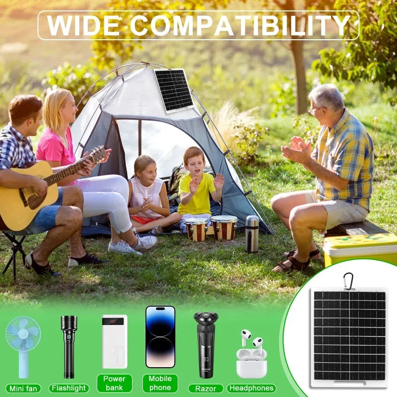 Solar Panel 10W With USB Waterproof Outdoor Hiking And Camping Portable Battery Mobile Phone Charging Bank Charging Panel 6V