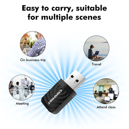 Comfast 650M/1300Mbps WiFi Adapter 2.4G&5.8G Wireless Network Card 11AC WiFi USB Adaptador Laptop PC Wifi Receiver Win 7 8 10 11