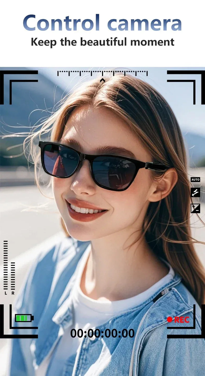 CLLOIO Bluetooth Smart Prescription Glasses Magnet Clip On Polarized Myopia Eyewear Anti Blue Light Progressive Reading Glasses
