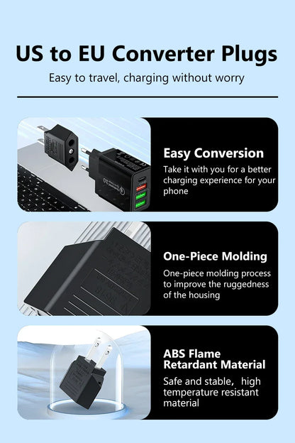 US Electrical Plug Adapter US To EU Socket Outlet American Japan China Travel Adapter European EU To US Power Adapter Converter