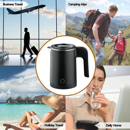 500ML Stainless Steel Portable Water Boiler Pot For Hotel Family Trip Kitchen Smart Kettle Pot Travel Electric Kettle Tea Coffee