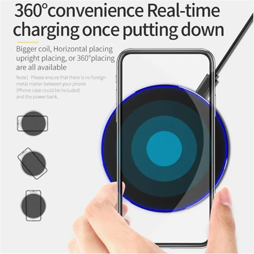 50W Wireless Charger Pad For IPhone 16 15 14 13 12 Pro XS Max 8 Upgrade Fast Wireless Charging Station For Samsung Xiaomi Huawei
