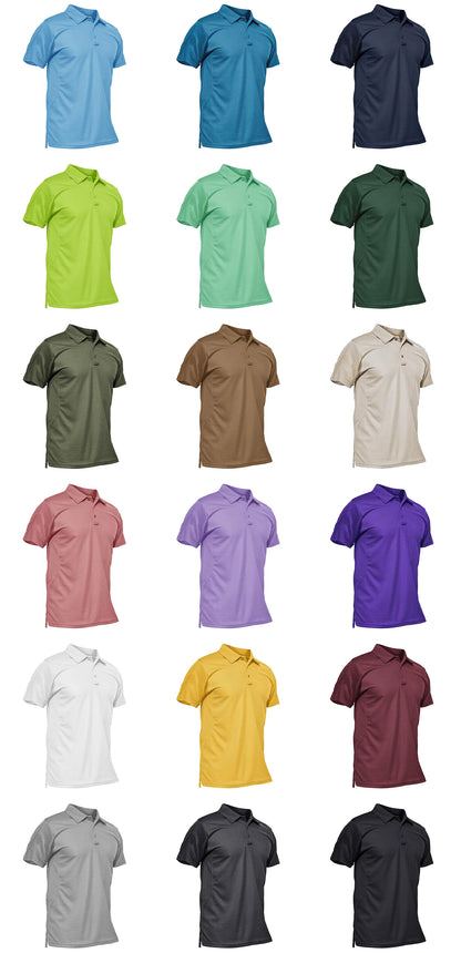 KEFITEVD Summer Golf T-shirts Men's Short Sleeve Quick Drying Polo Shirt Lightweight Outdoor Hiking Camping T-shirts Tee Tops