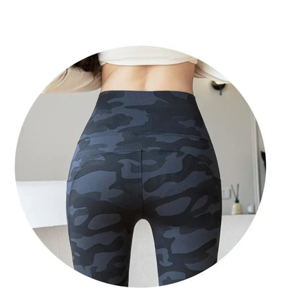 Women Camo Shark Pants High Waist Pocket Leggings Big Size Stretchy Casual Pants Fashion Skinny Yoga Fitness Pants