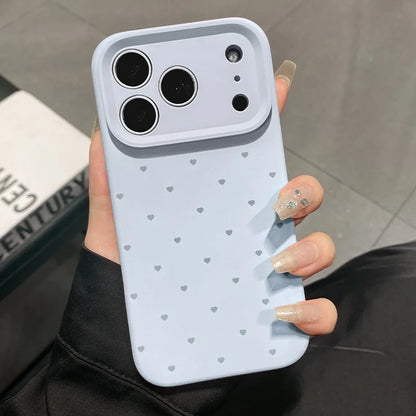 Cute Love Heart Candy Color Matte Case for iPhone 17 16 15 Pro Max 14 Plus 12 13 11 Air Soft Liquid Silicone Ultra Slim Cover