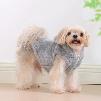 Soft Fleece Pet Dog Clothes Cute Hoodie Coat For Small Medium Dogs Cats Autumn Winter Puppy Hooded Jacket Sweater Pug Apparel