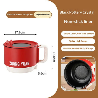 Folding Electric Pot Multifunctional Mini Cooker 15L Portable for Instant Noodles Dormitory Travel Fast Heating Auto Shut Off