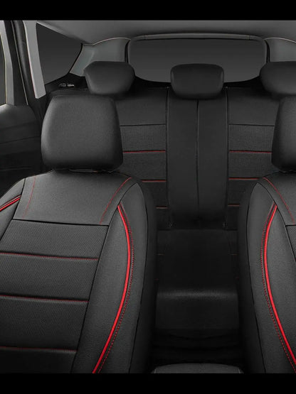 Universal Leather Car Seat Covers Simple Style Breathable 5 Seat Car Seat Cover by PDG ibma