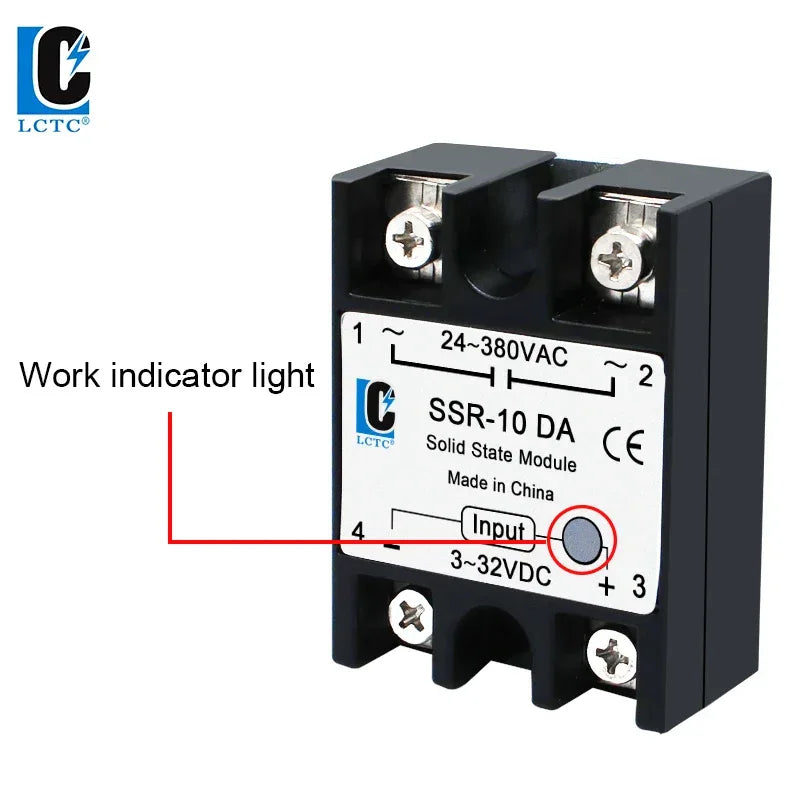 LCTC 10PCS SSR 10A 25A 40A 50A 60A 80A 100A Solid State Relay DC To AC AC To AC DC To DC Single Phase Control Relay