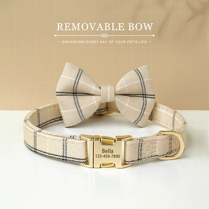 Personalized Dog Collar Cute Bowtie Puppy Cat Free Engraving Pet Buckle Collar For Small Medium Dogs Cats Chihuahua Yorkshire