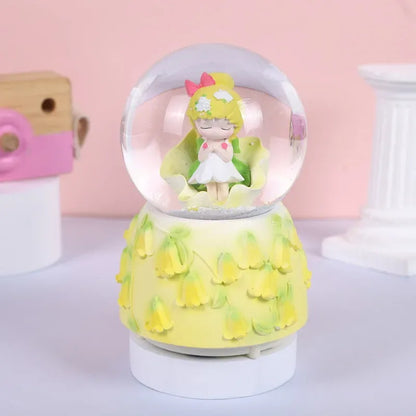 Unicorn Crystal Ball with LED Light Music Snow Globe Musical Box Resin Desktop Decoration Gift for Girls Kids Christmas Birthday