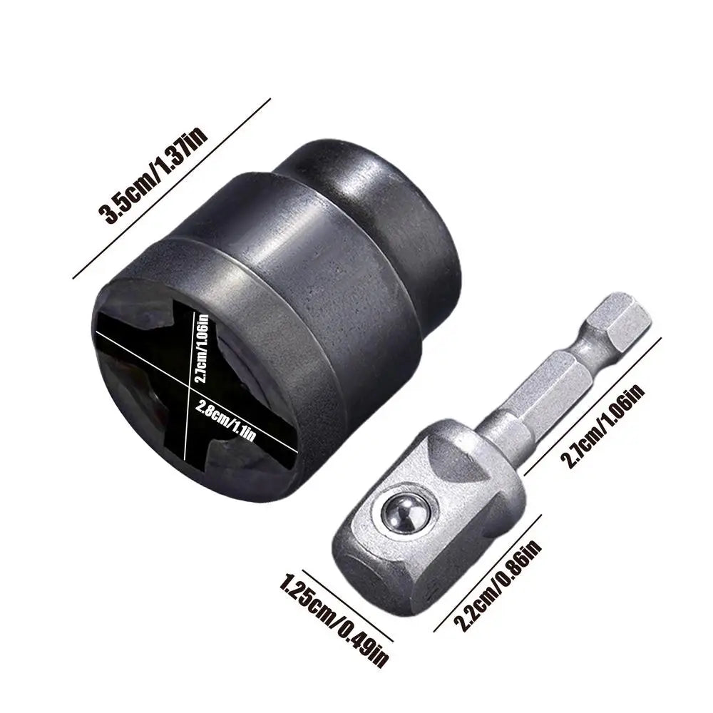 Universal Scissor Car Jack Adapter Rv Stabilizer Jack Drill Adapter Car Disassemble Tool Steel Ball Joint Rod Impact Wrench Tool