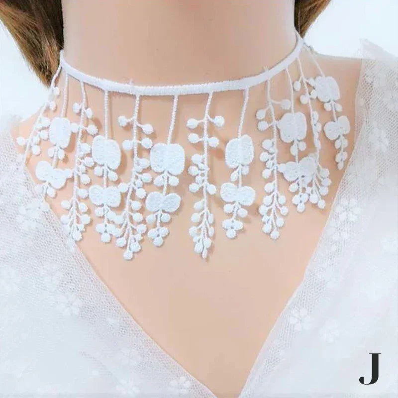 Gothic Victorian Black Lace Necklace Women Girl Boho Crystal Tassel Sexy Lace Choker Steampunk Dark Loli Style Halloween Jewelry