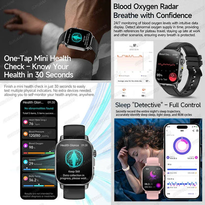 2026 New Health Smart Watch Precise Measurement ECG+PPG Blood Pressure Uric Acid Body Fat Analysis call SmartWatch For Men Women