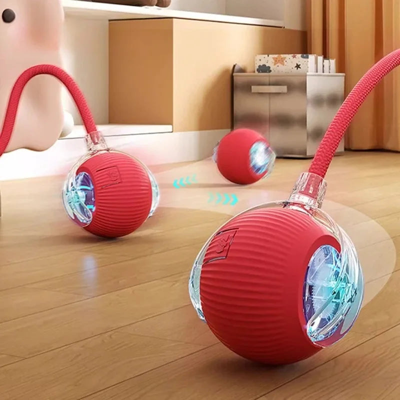This Interactive Spherical Toy for Cats Features an Automatically Rotating Tail Ball Design and Is Rechargeable Electric Pet Toy