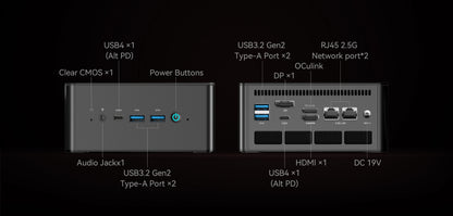MINISFORUM OCuLink Gaming Mini PC UM890 UM880 Pro AMD Ryzen 9 8945HS R7 8845HS 2*USB4 2*DDR5 2*PCIE4 Windows 11 Computer WiFi6E