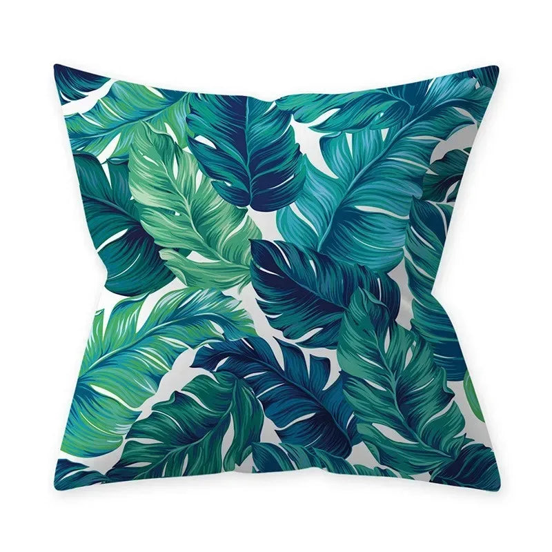 Teal Blue Cushion Cover Decorative Sofa Cushions Polyester Geometric Pillow Covers 45x45 Throw Pillows Single Side Pillowcases