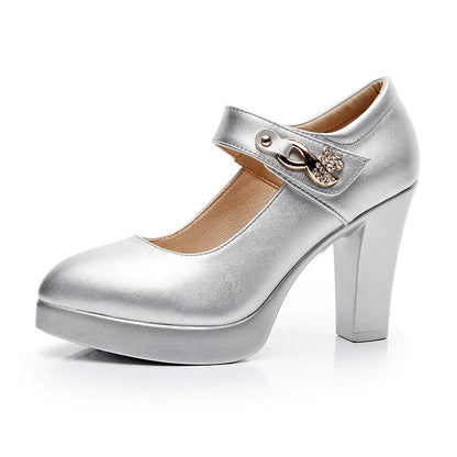 5 8 10cm Small Size 32-44 Elegant Gold Silver Wedding Shoes Women Platform Pumps 2026 Block High Heels Shoes Dress Office Model