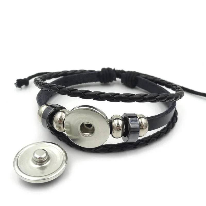 Lucifer Satan Baxter Glass Pendant Leather Knitted Bracelet Handmade Multi Layer Beaded Handicraft Gifts for Family, Girlfriend