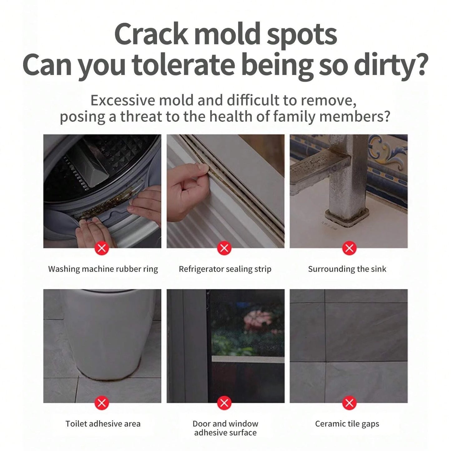 Mold Remover Gel Anti-Mold Cleaning Gel For Kitchen Bathroom Washing Machine Refrigerator Rubber Ring Removing Mold