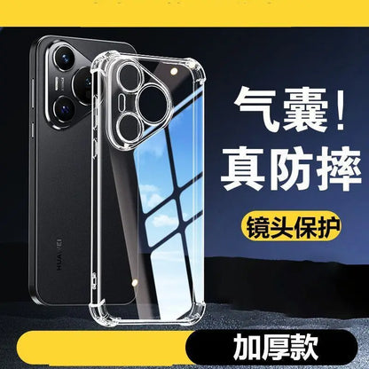 Case For Huawei Pura 80 Ultra 80 Pro plus Luxury Electroplating Transparent Four Corners Shockproof Back Cover For Huawei Pura80