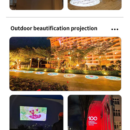 Custom Led HD Gobo Logo Projector Indoor Outdoor Ip67 Waterproof Rotating Advertising Image Projection Light For Floor Wedding