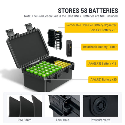 Multi Slots 18650/21700/AA/AAA/Coin Battery Case Storage Box Container Holder IP67 Waterproof And Dustproof Battery Storage Box