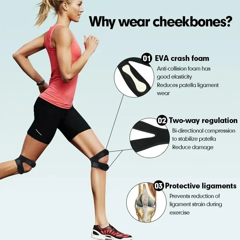 1 PCS Adjustable Sports Knee Pad Patella Band Elastic Bandage Band Football Basketball Sports Knee Pad Fitness Sport Knee Brace