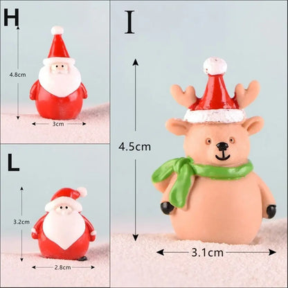 Gift Box Snowman Terrarium Dollhouse Fairy Garden Figures Micro Landscape Ornaments Figurines Christmas Miniature