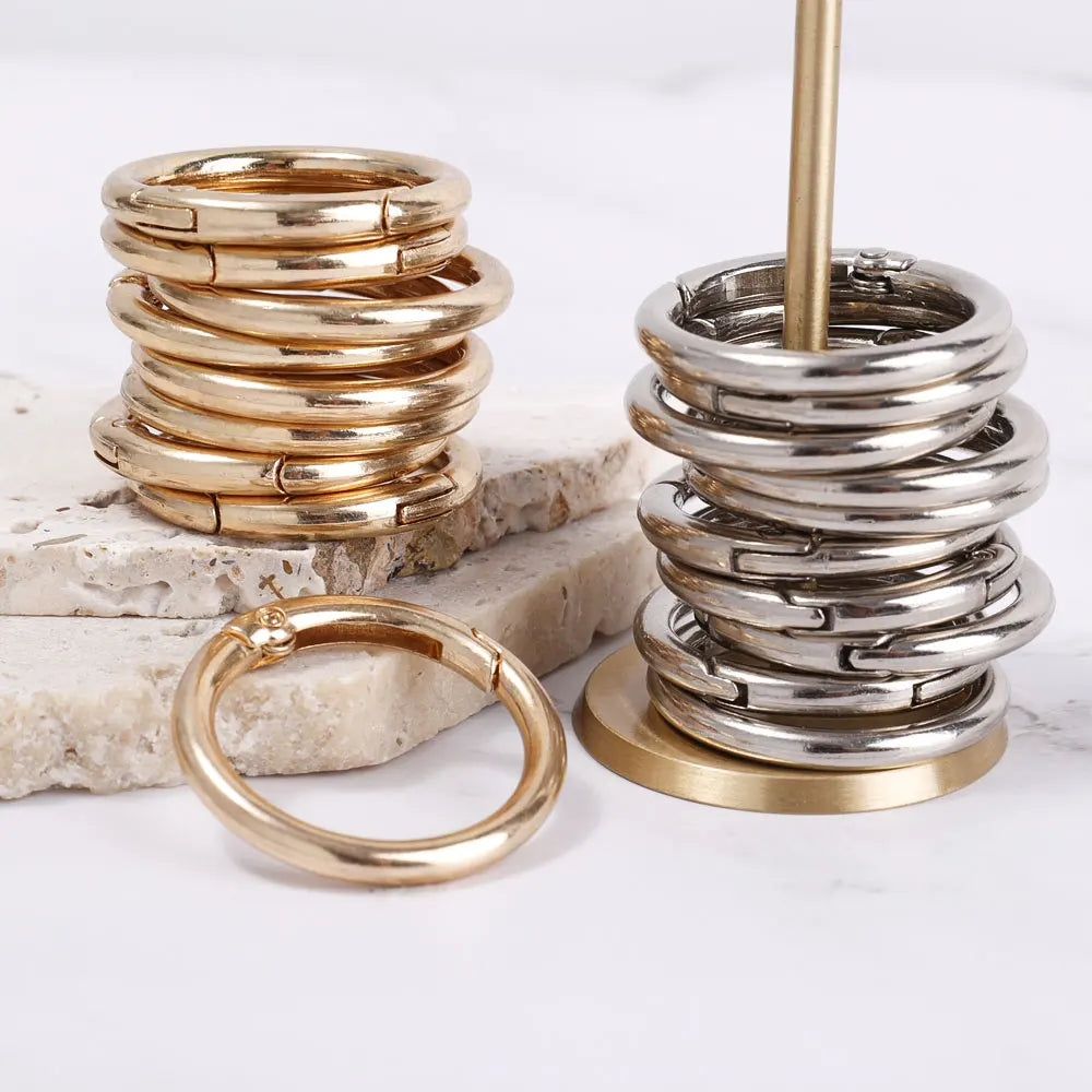 10/50pcs Metal O Ring Spring Clasps for DIY Jewelry Openable Round Carabiner Keychain Bag Clips Hook Dog Chain Buckles Connector