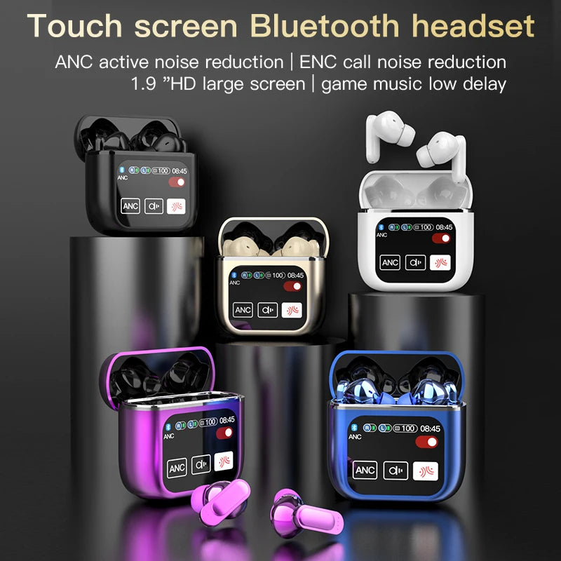 SE60 High quality Touch Screen ANC Wireless Earphones TWS Noise Cancelling Earbud Bluetooth 5.3 Long Battery life HiFi Headphone