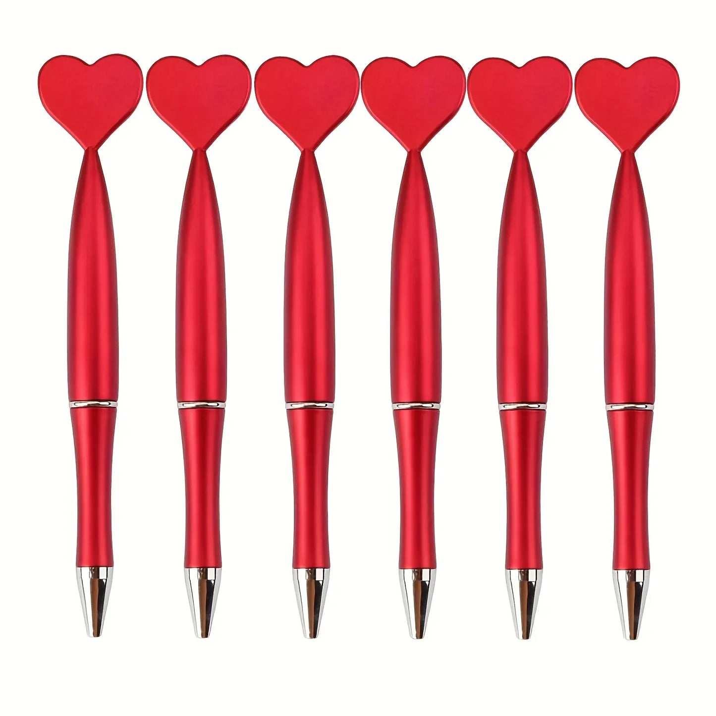 12pcs Valentine's Day Heart Shape Pens Black Gel Ink Rollerball Pens for Office School Supplies Gift Kids Ballpoint Pens