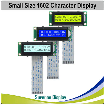 Surenoo 162 16X2 1602 Smaller Character LCD Module Display Screen LCM STN Yellow Green Blue Negative White Yellow LED Backlight