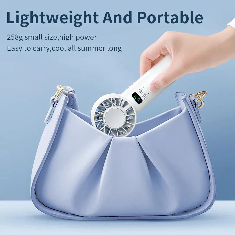 Outdoor high-speed refrigeration handheld fan 100 speed mini fan USB charging portable fan