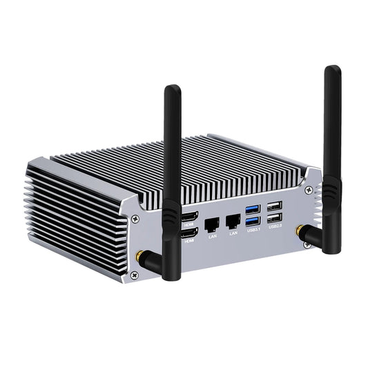 Topton Fanless AMD Mini Computer FU02 Ryzen 7 7730U 5825U R5 5625U 4500U Gaming PC Dual LAN Firewall 2*HDMI2.0 NVMe DDR4 WiFi6 by PDG ibma