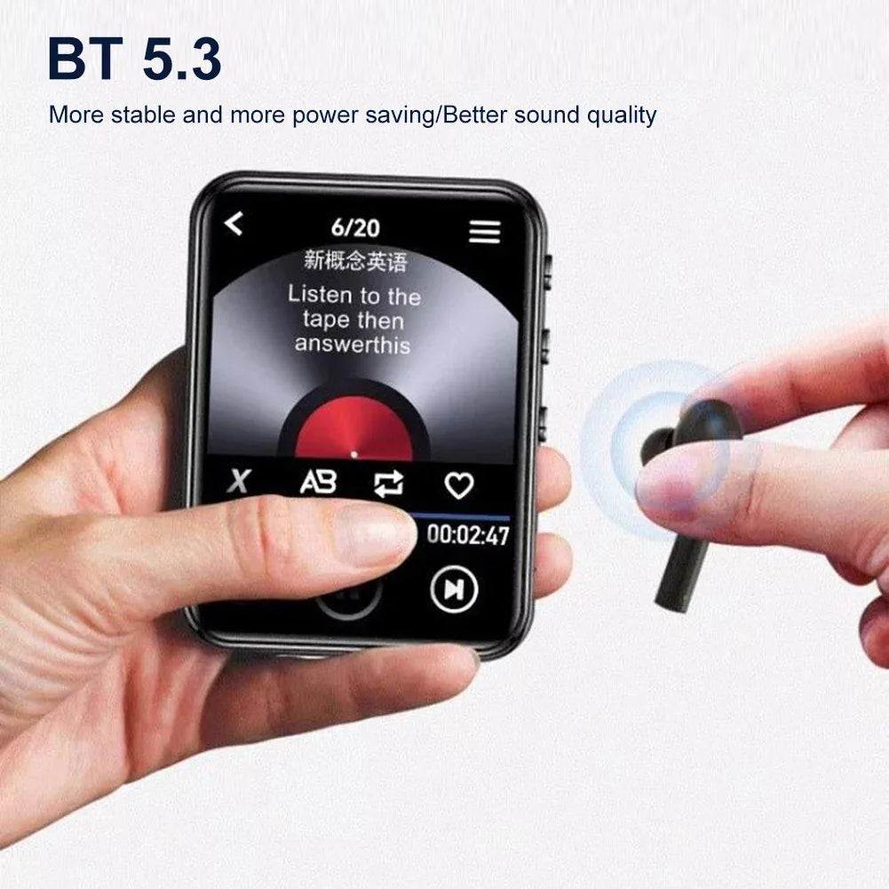 MP3 MP4 Player Lossless Music Player Full Touch Screen Bluetooth-Compatible HiFi MP4 Walkman with Speaker FM/E-book/Recorder