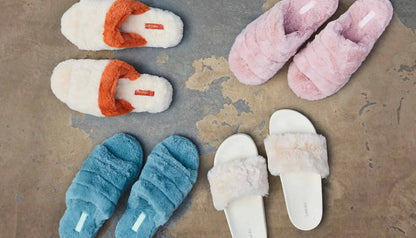 HOT SALE Blue Lotus 2025 Sherpa Fur Slippers Ultra Cozy Soft Cushion Slippers For Warm Indoor Living