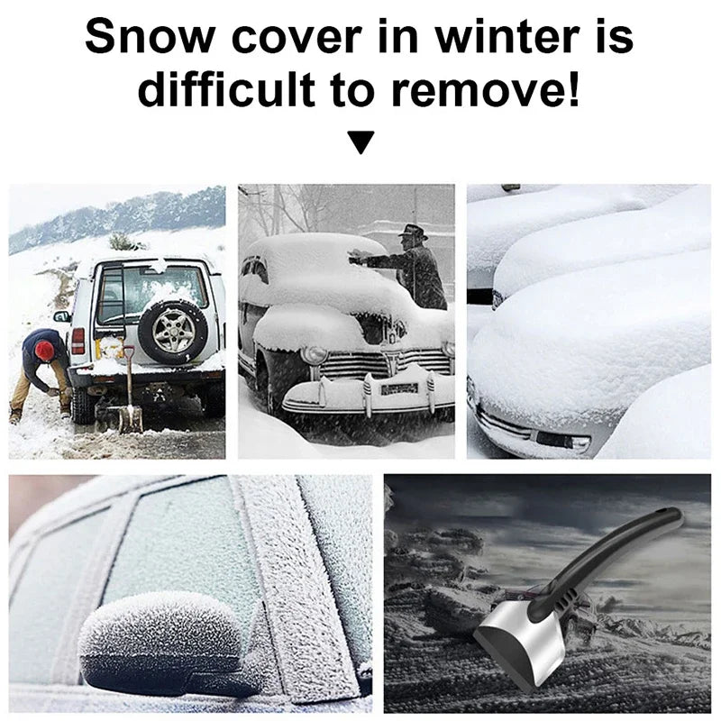 SEAMETAL Car Ice Scraper Snow Removal Shovel Windshield Glass Defrost Removal Automotive Winter Stainless Steel Car Accessories