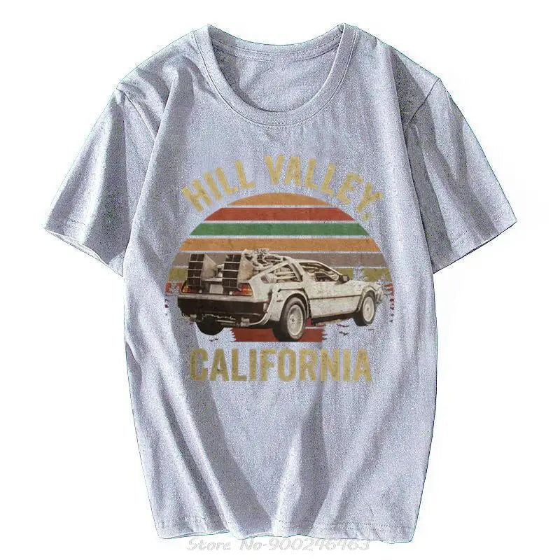 Hill Valley T-shirt, Back to The Future Shirt, Marty Mcfly, Hill valley, Classic Men Cotton Tees Tops Harajuku Streetwear