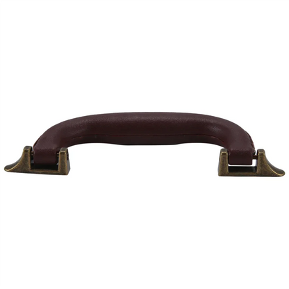 A04RR  Brown Leather Guitar Musical Instrument Box Luggage Toolbox Trolley Case Handle