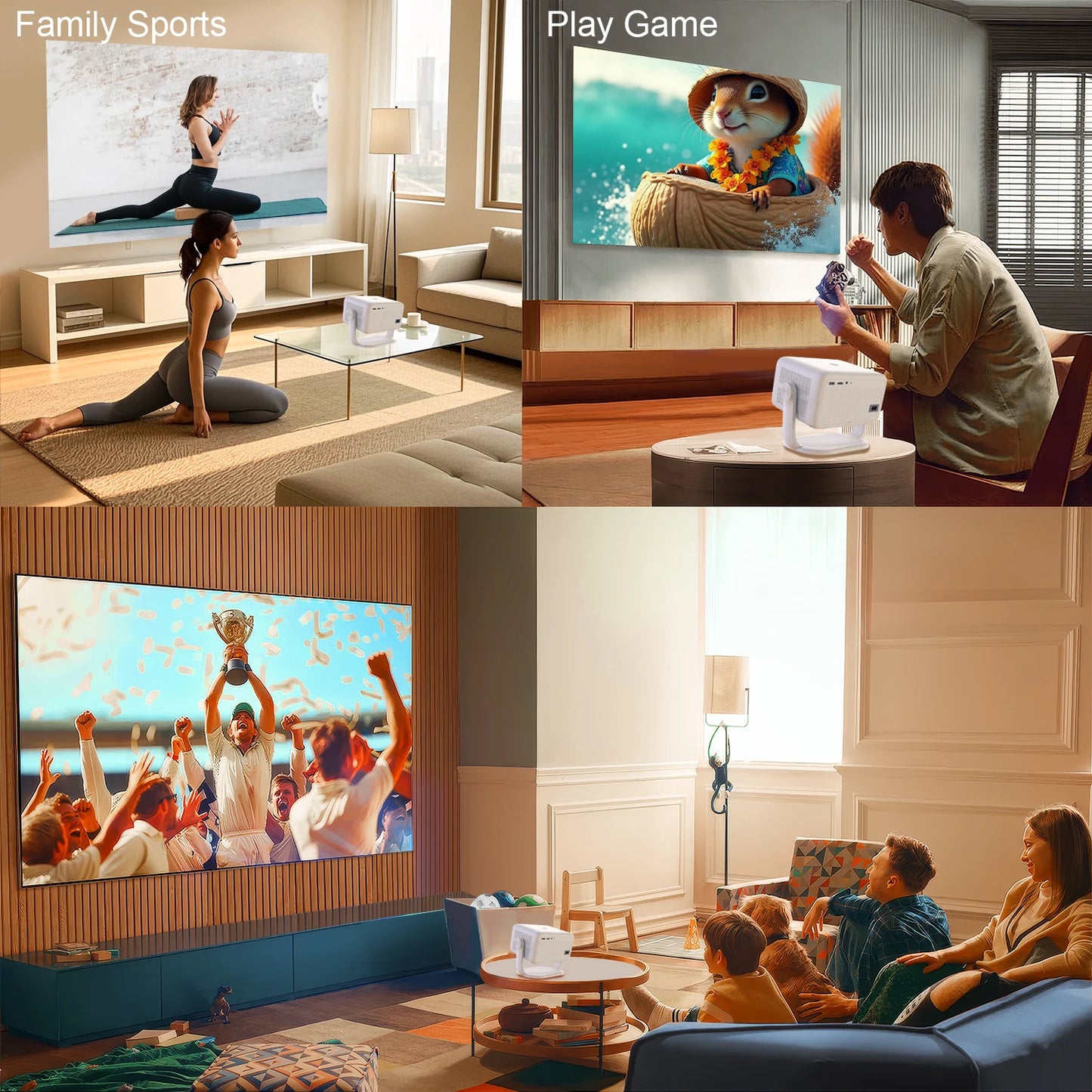 Velec Projector Compatible with Netflix 650ANSI Android 13 Portable 4K Native Wifi6 BT5.2 1080P TP350 Auto Keystone Correction