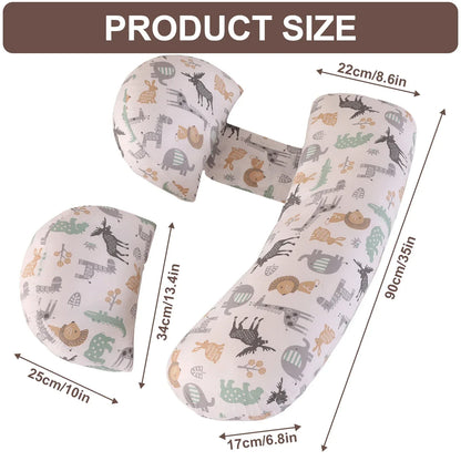 Pregnancy Pillow Maternity Pillow for Side Sleeping Soft Pregnancy Body Pillow Maternity Pillow w/ Detachable Adjustable Pillow