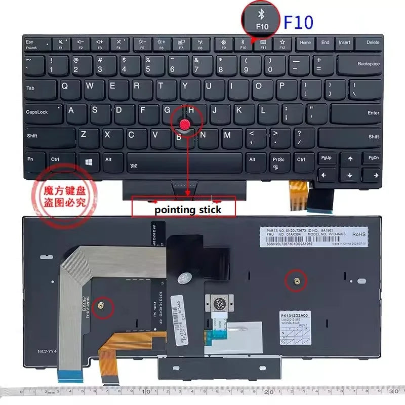New US Keyboard for IBM Lenovo T470 T480 A475 A485 Laptop Keyboard Backlight