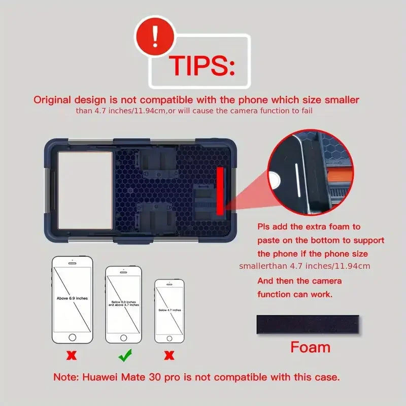 Multi-functional, durable, waterproof, 15m/50ft, universal 6.9 inch waterproof phone case, IP68, professional diving photography
