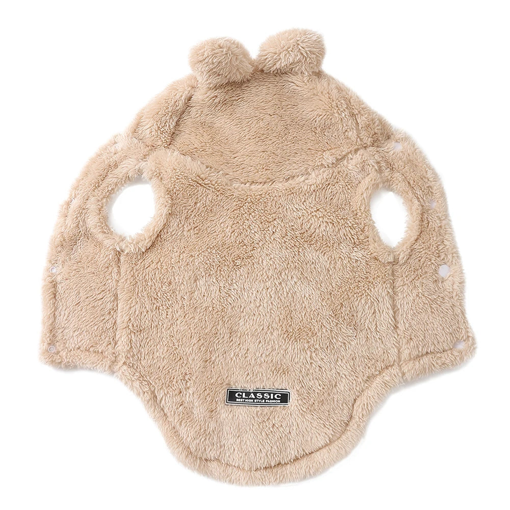Soft Fleece Pet Dog Clothes Cute Hoodie Coat For Small Medium Dogs Cats Autumn Winter Puppy Hooded Jacket Sweater Pug Apparel